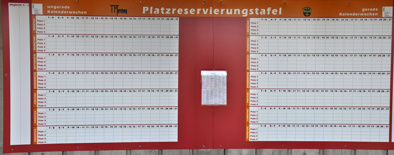 Reservierungstafel